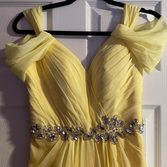 Yellow Pageant Prom Dress - Picture 2 of 3